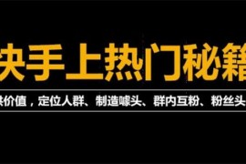 （3773期）外面割880的《2022快手起号秘籍》快速上热门,想不上热门都难（全套课程）