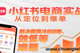 小红书电商实战，从定位到爆单解决新商冷启动难、变现效率低等难题