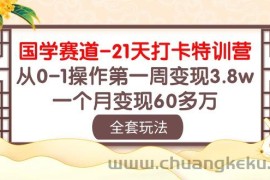 国学赛道21天打卡特训营：从0-1操作第一周变现3.8w，一个月变现60多万！