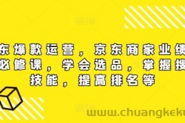 京东爆款运营，京东商家业绩增长必修课，学会选品，掌握搜索技能，提高排名等