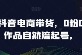 抖音电商带货，0粉0作品自然流起号，热销20多万人的抖音课程的经验分享