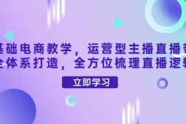 （4095期）零基础电商教学，运营型主播直播带货全体系打造，全方位梳理直播逻辑