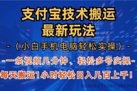 （13203期）支付宝分成技术搬运“最新玩法”（小白手机电脑轻松实操1小时） 轻松日…