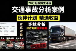 （15995期）交通事故分析案例短视频，剪辑技巧+文案模板+配音教学+快速起号 月收益2w+