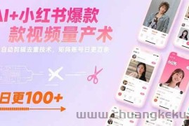 （15542期）AI+小红书爆款视频量产术：全自动剪辑去重技术，矩阵账号日更百条