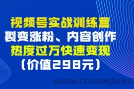 （2795期）视频号实战训练营，裂变涨粉、内容创作、热度过万快速变现（价值298元）