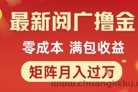 最新阅广撸金项目，零成本满包收益，可矩阵操作，月入过1W【揭秘】