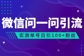 (6678期)流量风口：微信问一问，可引流到公众号及视频号，实测单号日引流100+