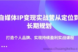 自媒体IP变现实战营从定位到长期规划，打造个人品牌、实现持续盈利实战课程