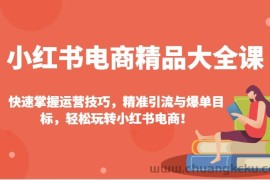 小红书电商精品大全课：快速掌握运营技巧，精准引流与爆单目标，轻松玩转小红书电商！