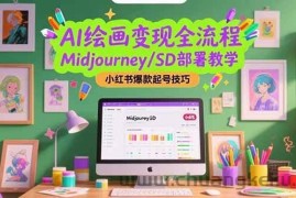 （15324期）AI绘画变现全流程，Midjourney/SD部署教学，小红书爆款起号技巧