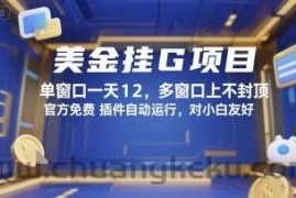 美金挂G项目，单窗口一天12，多窗口上不封顶，官方免费插件自动运行，对小白友好【揭秘】