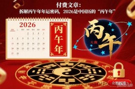 付费文章：拆解丙午年年运密码，2026是中国历的“丙午年”