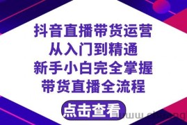 抖音直播带货 运营从入门到精通，新手完全掌握带货直播全流程（23节）