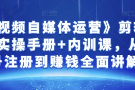 金梦《中视频自媒体运营》剪辑实操+实操手册+内训课，从账号注册到赚钱全面讲解