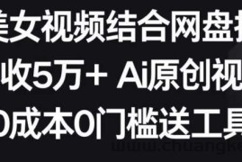 AI美女视频结合网盘拉新，日收5万+两分钟一条Ai原创视频，0成本0门槛送工具【揭秘】