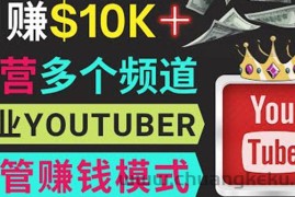 （3670期）同时运作多个Youtube频道，不露脸，不录音，轻松制作热门节目，月入1W美元