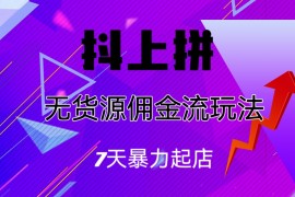 （6854期）抖上拼无货源佣金流玩法，7天暴力起店，月入过万