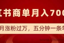 小红书商单最新玩法，半个月涨粉过万，五分钟一条笔记，月入7000+