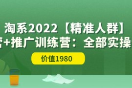 淘系2022【精准人群】运营+推广训练营：全部实操演示（价值1980）