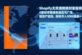 （17238期）Shopify爆款打法实战：从选品到广告投放，复制爆款模型，驱动独立站月销售额破万刀