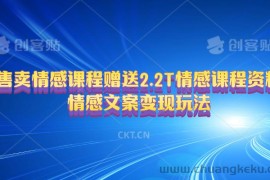 （10773期）售卖情感课程，赠送2.2T情感课程资料，情感文案变现玩法