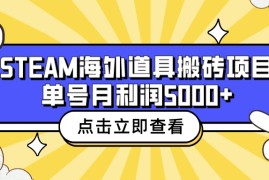 （6688期）收费6980的Steam海外道具搬砖项目，单号月收益5000+全套实操教程