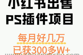 小红书出售PS插件项目，每月都收入好几万，长期操作已获利300多W+