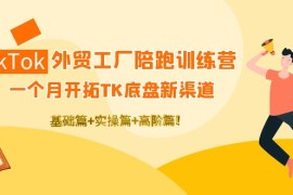 （4102期）TikTok外贸工厂陪跑训练营：一个月开拓TK底盘新渠道 基础+实操+高阶篇！