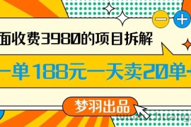 外面收费3980的年前必做项目一单188元一天能卖20单【拆解】