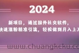 2024新项目，通过国外社交软件，快速涨粉精准引流，轻松做到月入上万【揭秘】