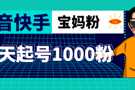 （4818期）抖音快手三天起号涨粉1000宝妈粉丝的核心方法【详细玩法教程】