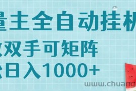 （15369期）流量主挂机每天几分钟日入1000+无脑操作，可矩阵并附有管道收益