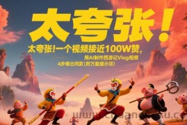 太夸张！一个视频接近100W赞，用AI制作西游记Vlog视频，全流程拆解来了(附万能提示词)