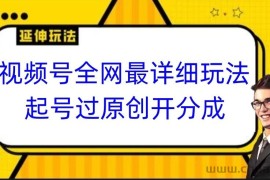 视频号全网最详细玩法，起号过原创开分成，小白跟着视频一步一步去操作