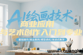 AI绘画技术商业应用与艺术创作入门到专业，基础操作/商业案例/模型调优/渐进式教学