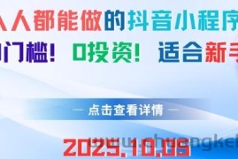 人人都能做的抖音小程序，0门槛0成本，适合新手