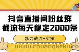 抖音直播间粉丝群暴力截流，一台电脑每天稳定2000条数据，暴力截流+实操 【揭秘】