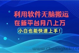 （11078期）利用软件无脑搬运，在新平台月入上万，小白也能快速上手