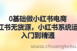 （11960期）0基础做小红书电商，小红书无货源，小红书系统运营，入门到精通 (70节)