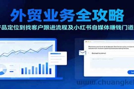 外贸业务全攻略：从产品定位到找客户跟进流程及小红书自媒体赚钱门道揭秘