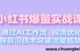 小红书爆量实战课，通过AI工作流、投流优化等前沿技术突破流量瓶颈