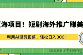 蓝海项目!短剧海外推广赚美金，利用AI混剪视频，轻松日入300+【揭秘】