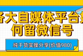 （6642期）各大自媒体平台如何留微信号，详细实操教学