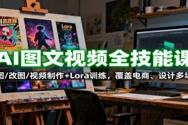 AI图文视频全技能课：生图/改图/视频制作+Lora训练，覆盖电商 、设计多场景