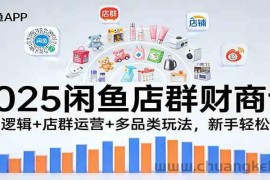 2025闲鱼店群财商课：盈利逻辑+店群运营+多品类玩法，新手轻松赚钱