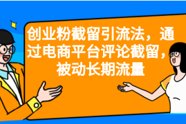 （6675期）创业粉截留引流法，通过电商平台评论截留，被动长期流量