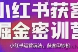 小红书获客掘金线下课，录音+ppt照片，小红书运营玩法，获客印钞机