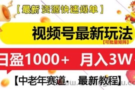 （13530期）视频号最新玩法 中老年赛道 月入3W+