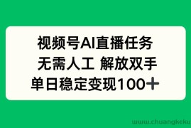 （16006期）视频号AI直播任务，无需人工，解放双手，当天变现100+